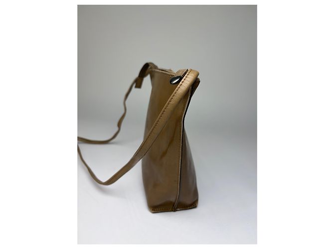Vintage Issey Miyake Smooth Leather Pouch Bag Hellbraun - Ansicht 7