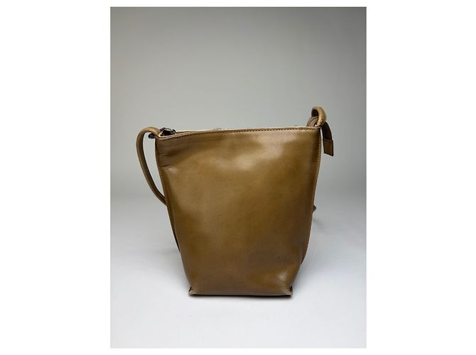 Vintage Issey Miyake Smooth Leather Pouch Bag Hellbraun - Ansicht 9
