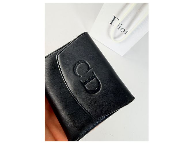 Vintage Dior Grained Leather Wallet Beige - view 3