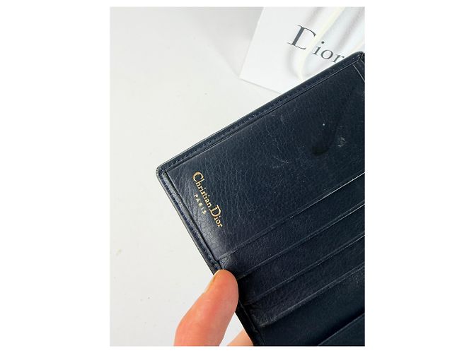 Vintage Dior Grained Leather Wallet Beige - view 5