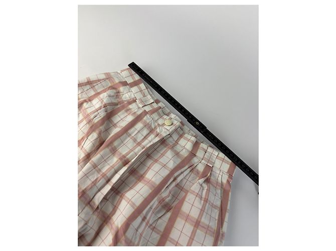 Chloé Vintage Chloe Karohose Weiß Rosa Gelb XS - Ansicht 10