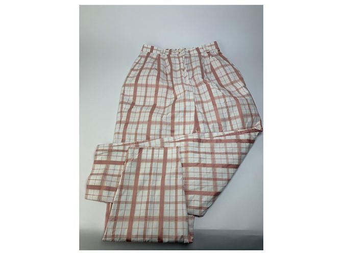 Chloé Vintage Chloe Karohose Weiß Rosa Gelb XS - Ansicht 15