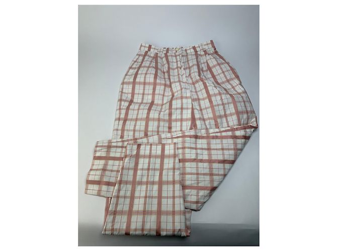 Chloé Vintage Chloe Karohose Weiß Rosa Gelb XS - Ansicht 2