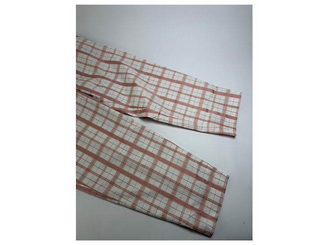 Chloé Vintage Chloe Karohose Weiß Rosa Gelb XS - Ansicht 4