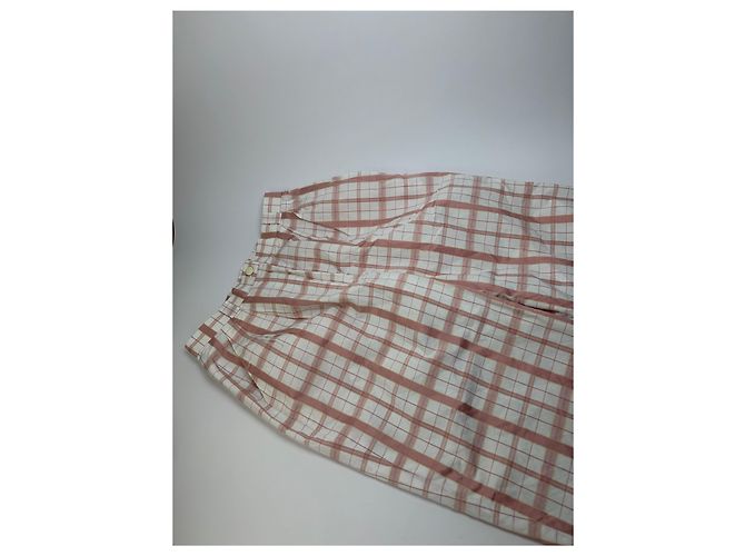 Chloé Vintage Chloe Karohose Weiß Rosa Gelb XS - Ansicht 5