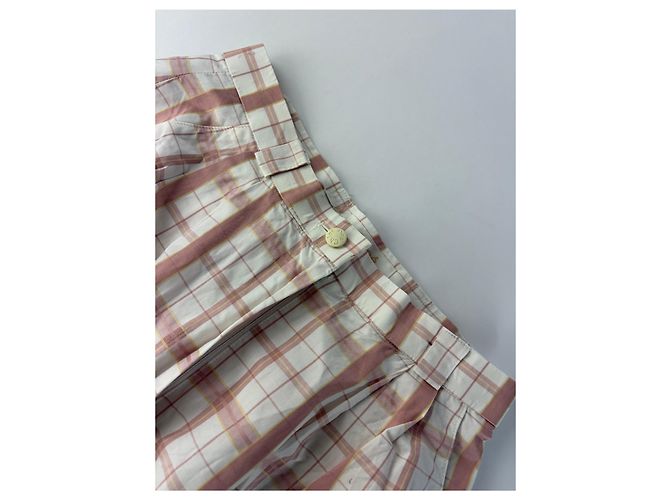 Chloé Vintage Chloe Karohose Weiß Rosa Gelb XS - Ansicht 9