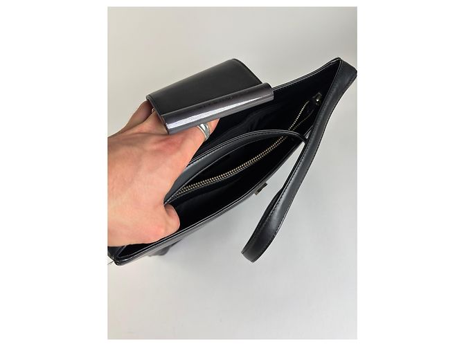 Vintage Givenchy Horizon Leather Structured Shoulder Bag Black - view 3