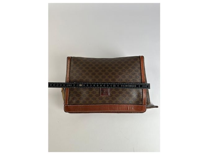 Céline Pouch con zip Vintage Celine Monogram Canvas Brown Tan Marrone - vista 10