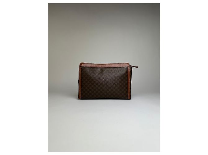 Céline Pouch con zip Vintage Celine Monogram Canvas Brown Tan Marrone - vista 14
