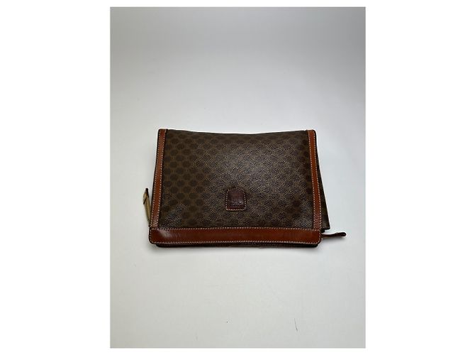 Céline Pouch con zip Vintage Celine Monogram Canvas Brown Tan Marrone - vista 8