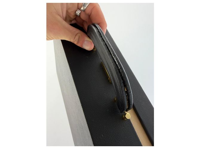 Vintage Versace Schmuckkästchen aus Leder Schwarz Gold - Ansicht 13