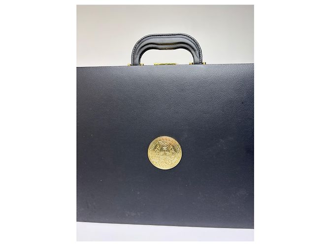 Vintage Versace Schmuckkästchen aus Leder Schwarz Gold - Ansicht 6