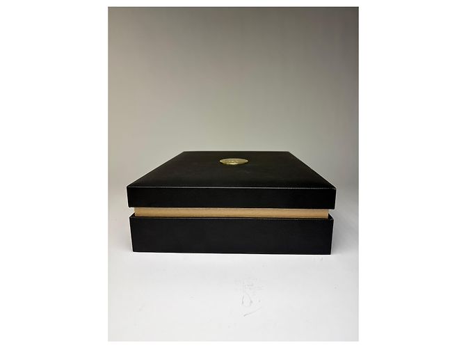 Vintage Versace Schmuckkästchen aus Leder Schwarz Gold - Ansicht 9
