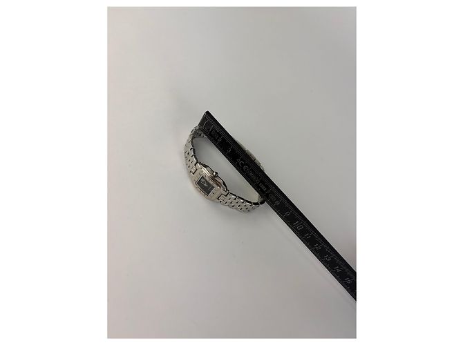 Vintage Givenchy Armbanduhr aus Edelstahl Quartz Schwarz Silber - Ansicht 12