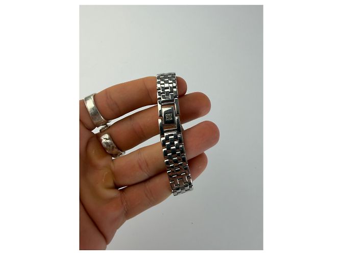 Vintage Givenchy Armbanduhr aus Edelstahl Quartz Schwarz Silber - Ansicht 13