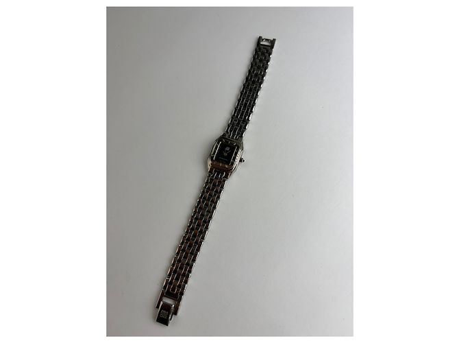 Vintage Givenchy Armbanduhr aus Edelstahl Quartz Schwarz Silber - Ansicht 14