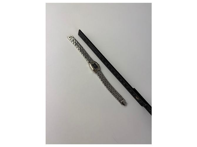 Vintage Givenchy Armbanduhr aus Edelstahl Quartz Schwarz Silber - Ansicht 5