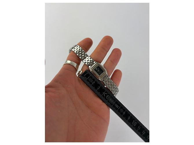 Vintage Givenchy Armbanduhr aus Edelstahl Quartz Schwarz Silber - Ansicht 9
