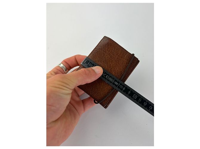 Vintage Miu Miu Grained Leather Bifold Wallet Brown Silver - view 9