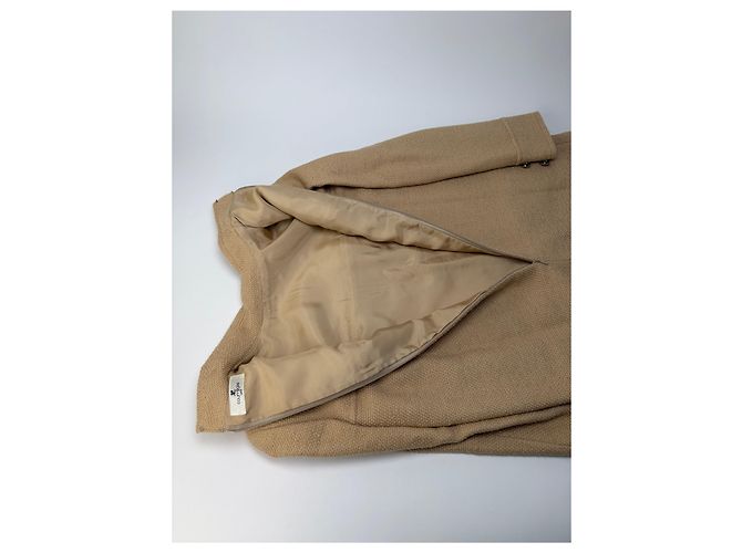 Vintage Courreges A-Linien Kleid aus Wolle Hellbeige M - Ansicht 10
