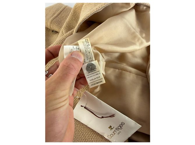 Vintage Courreges A-Linien Kleid aus Wolle Hellbeige M - Ansicht 12