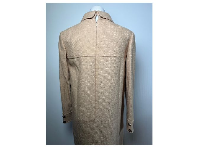Vintage Courreges A-Linien Kleid aus Wolle Hellbeige M - Ansicht 14