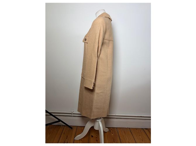 Vintage Courreges A-Linien Kleid aus Wolle Hellbeige M - Ansicht 2