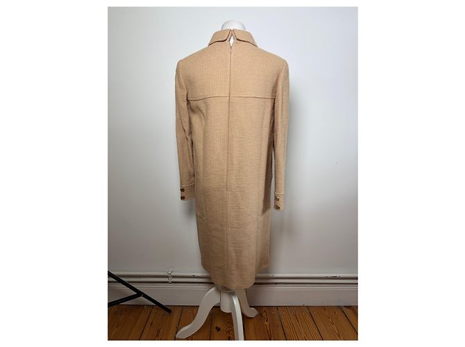 Vintage Courreges A-Linien Kleid aus Wolle Hellbeige M - Ansicht 3