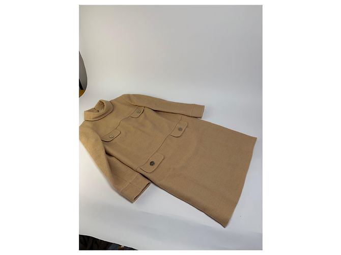 Vintage Courreges A-Linien Kleid aus Wolle Hellbeige M - Ansicht 4