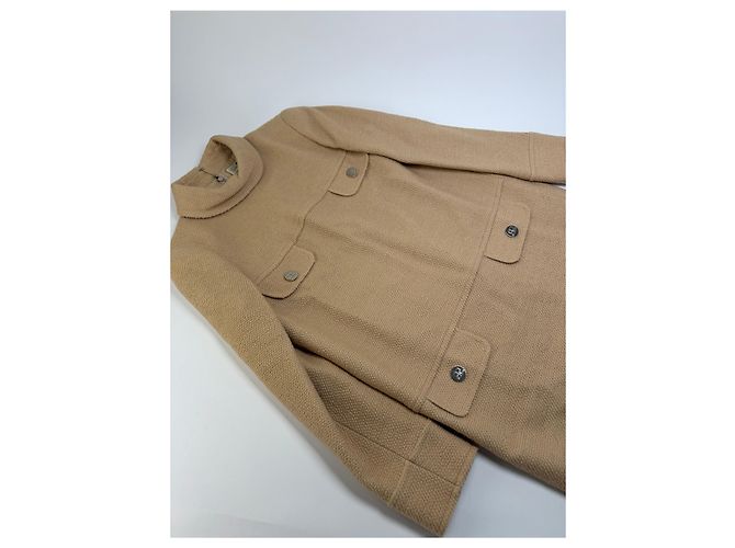 Vintage Courreges A-Linien Kleid aus Wolle Hellbeige M - Ansicht 5