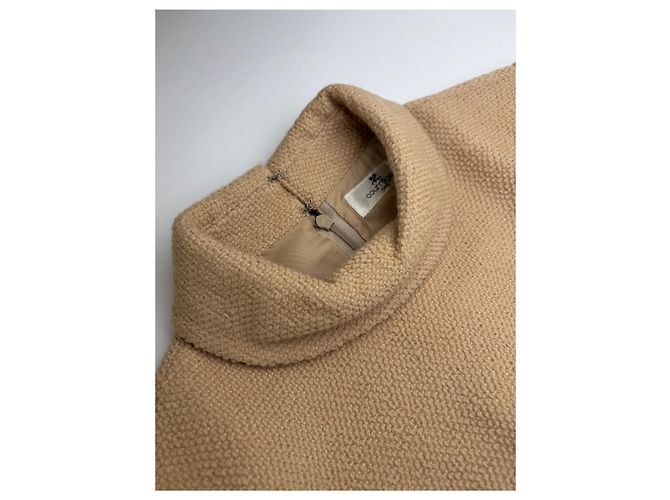 Vintage Courreges A-Linien Kleid aus Wolle Hellbeige M - Ansicht 6
