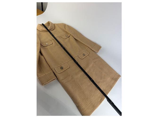 Vintage Courreges A-Linien Kleid aus Wolle Hellbeige M - Ansicht 7