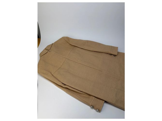 Vintage Courreges A-Linien Kleid aus Wolle Hellbeige M - Ansicht 9