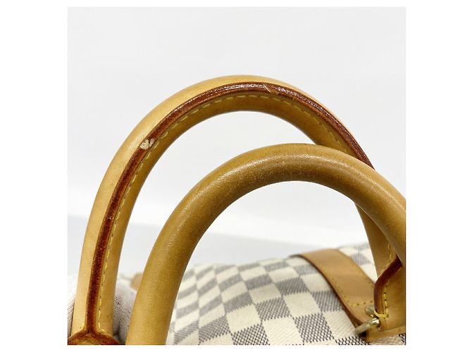Louis Vuitton Boston Damier Azur Keepall Bandoulière 55 Bianco - vista 10