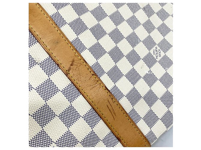 Louis Vuitton Boston Damier Azur Keepall Bandoulière 55 Bianco - vista 8