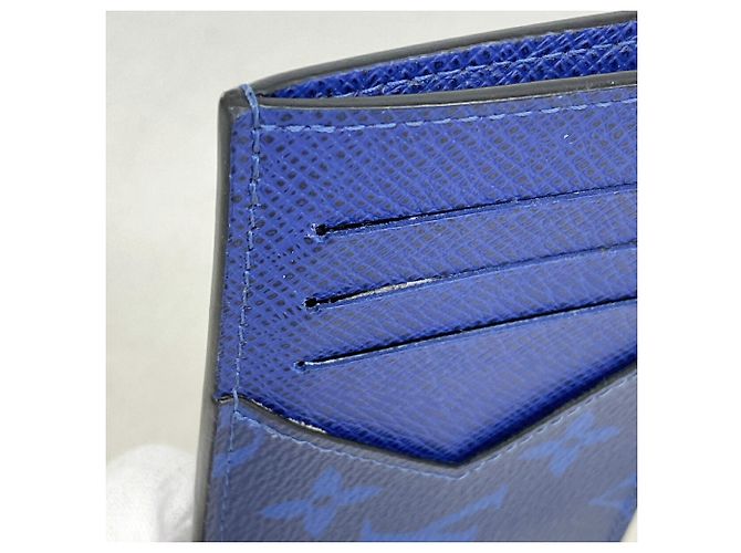 Portacarte e monete Louis Vuitton Taigarama Blu - vista 6