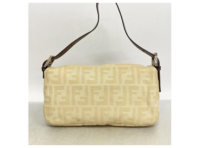 Borsa a secchiello Fendi Zucca Mamma Bucket Canvas Beige - vista 10