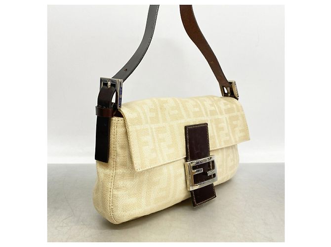 Borsa a secchiello Fendi Zucca Mamma Bucket Canvas Beige - vista 2