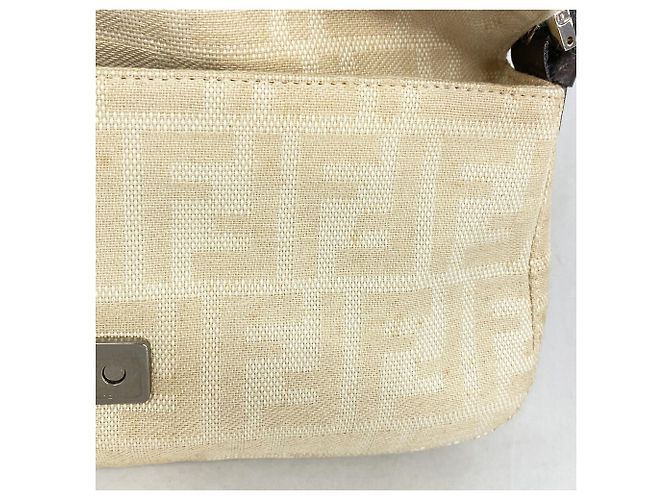 Borsa a secchiello Fendi Zucca Mamma Bucket Canvas Beige - vista 8