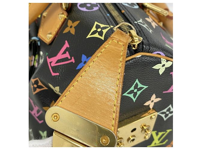 Borsa Louis Vuitton Monogram Multicolor Speedy 30 Nero - vista 8