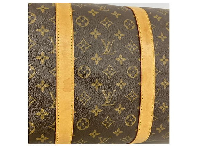 Louis Vuitton Boston Monogram Keepall Bandoulière 55 Castaño - vista 11