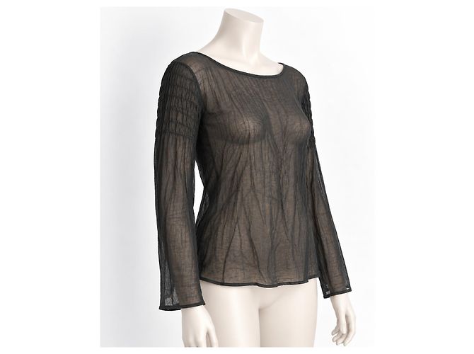 Top Dries Van Noten in misto seta e cotone Cachi Verde oliva - vista 2