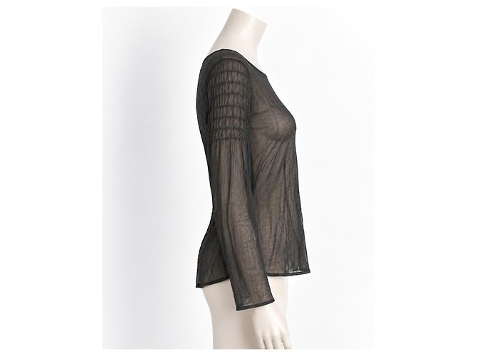 Top Dries Van Noten in misto seta e cotone Cachi Verde oliva - vista 3