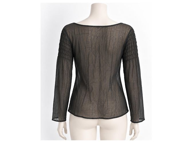 Top Dries Van Noten in misto seta e cotone Cachi Verde oliva - vista 4