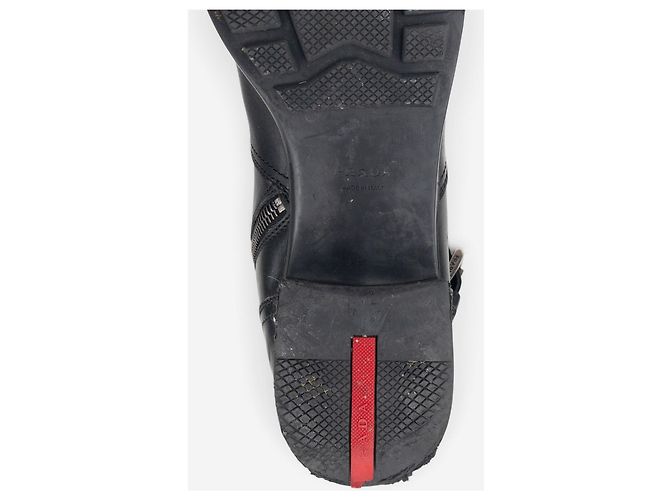 Prada 2000s Knee High Double-Buckle Riding Boots Black - view 10