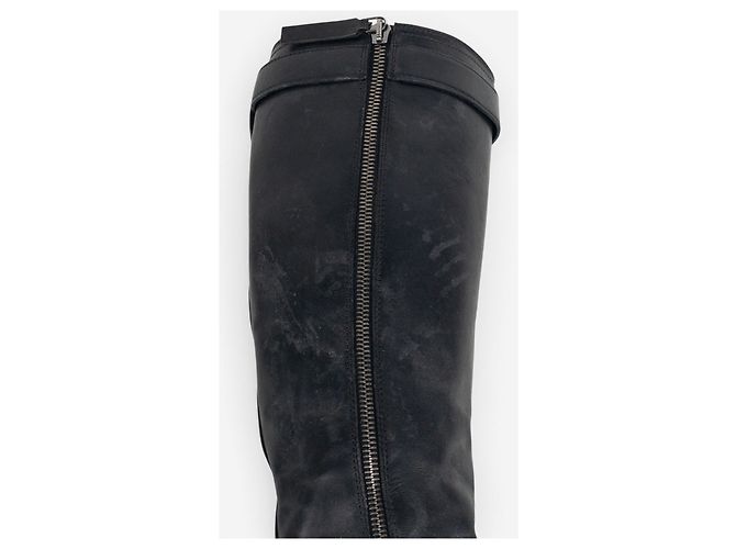Prada 2000s Knee High Double-Buckle Riding Boots Black - view 11