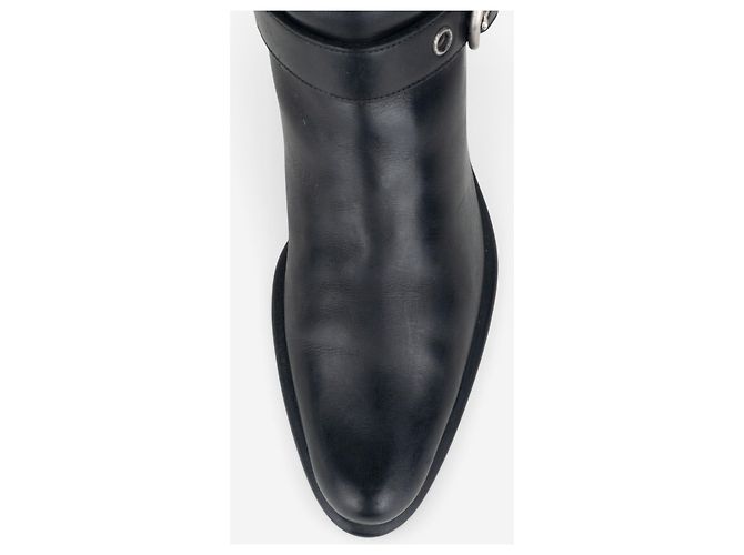 Miu Miu 2000s Kitten-Heel Biker Western Boots Schwarz - Ansicht 7