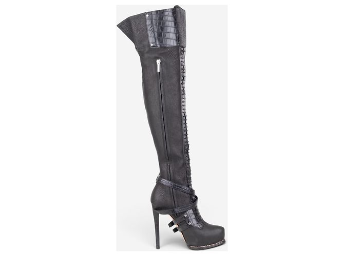 Botas de tacón plataforma bondage overknee 'Guetre' Dior by Galliano AW11 - vista 4