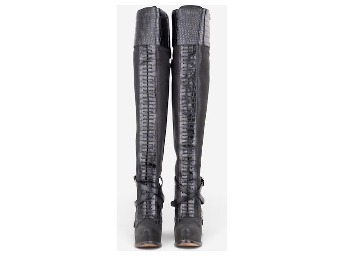 Botas de tacón plataforma bondage overknee 'Guetre' Dior by Galliano AW11 - vista 5