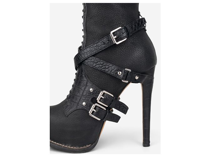 Botas de tacón plataforma bondage overknee 'Guetre' Dior by Galliano AW11 - vista 7